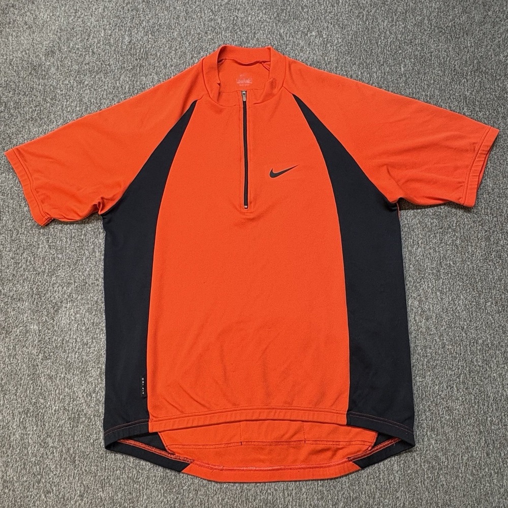 VTG Nike Cycling Jersey Shirt Men's Medium Dri-Fit 1/2 Zip‎ Italy MTB Tour Race